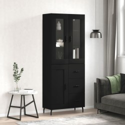vidaXL Highboard Schwarz 69,5x34x180 cm Holzwerkstoff 