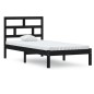 vidaXL Massivholzbett Schwarz 90x190 cm vidaXL Massivholzbett Schwarz 90x190 cm