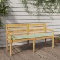 vidaXL Batavia-Bank mit Kissen Blattmuster 150 cm Massivholz Teak vidaXL Batavia-Bank mit Kissen Blattmuster 150 cm Massivholz Teak