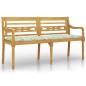 vidaXL Batavia-Bank mit Kissen Blattmuster 150 cm Massivholz Teak vidaXL Batavia-Bank mit Kissen Blattmuster 150 cm Massivholz Teak
