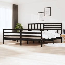 vidaXL Massivholzbett Schwarz 180x200 cm
