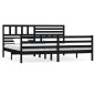 vidaXL Massivholzbett Schwarz 180x200 cm vidaXL Massivholzbett Schwarz 180x200 cm