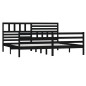 vidaXL Massivholzbett Schwarz 180x200 cm vidaXL Massivholzbett Schwarz 180x200 cm