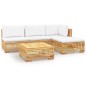 vidaXL 5-tlg. Garten-Lounge-Set mit Kissen Massivholz Teak vidaXL 5-tlg. Garten-Lounge-Set mit Kissen Massivholz Teak