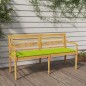 vidaXL Batavia-Bank mit Hellgrünem Kissen 150 cm Massivholz Teak vidaXL Batavia-Bank mit Hellgrünem Kissen 150 cm Massivholz Teak