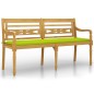 vidaXL Batavia-Bank mit Hellgrünem Kissen 150 cm Massivholz Teak vidaXL Batavia-Bank mit Hellgrünem Kissen 150 cm Massivholz Teak
