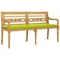 vidaXL Batavia-Bank mit Hellgrünem Kissen 150 cm Massivholz Teak vidaXL Batavia-Bank mit Hellgrünem Kissen 150 cm Massivholz Teak