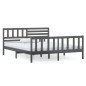 vidaXL Massivholzbett Grau 135x190 cm vidaXL Massivholzbett Grau 135x190 cm