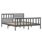 vidaXL Massivholzbett Grau 135x190 cm vidaXL Massivholzbett Grau 135x190 cm