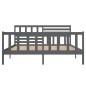vidaXL Massivholzbett Grau 135x190 cm vidaXL Massivholzbett Grau 135x190 cm