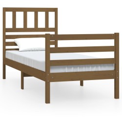 vidaXL Massivholzbett Honigbraun 100x200 cm