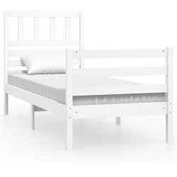vidaXL Massivholzbett Weiß 90x200 cm