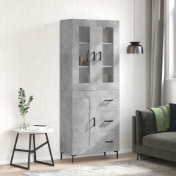 vidaXL Highboard Betongrau 69,5x34x180 cm Holzwerkstoff 