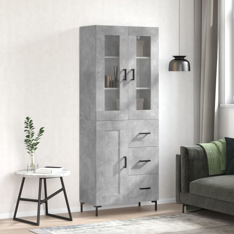 vidaXL Highboard Betongrau 69,5x34x180 cm Holzwerkstoff vidaXL Highboard Betongrau 69,5x34x180 cm Holzwerkstoff