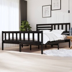 vidaXL Massivholzbett Schwarz 180x200 cm