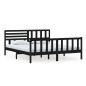vidaXL Massivholzbett Schwarz 180x200 cm vidaXL Massivholzbett Schwarz 180x200 cm