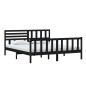 vidaXL Massivholzbett Schwarz 180x200 cm vidaXL Massivholzbett Schwarz 180x200 cm