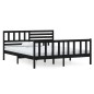 vidaXL Massivholzbett Schwarz 140x190 cm vidaXL Massivholzbett Schwarz 140x190 cm