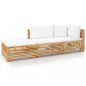vidaXL 3-tlg. Garten-Lounge-Set mit Kissen Massivholz Teak vidaXL 3-tlg. Garten-Lounge-Set mit Kissen Massivholz Teak