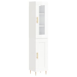 vidaXL Highboard Hochglanz-Weiß 34,5x34x180 cm Holzwerkstoff 