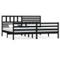 vidaXL Massivholzbett Schwarz 200x200 cm vidaXL Massivholzbett Schwarz 200x200 cm