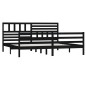 vidaXL Massivholzbett Schwarz 200x200 cm vidaXL Massivholzbett Schwarz 200x200 cm