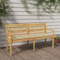 vidaXL Batavia-Bank mit Beigem Kissen 150 cm Massivholz Teak vidaXL Batavia-Bank mit Beigem Kissen 150 cm Massivholz Teak