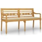 vidaXL Batavia-Bank mit Beigem Kissen 150 cm Massivholz Teak vidaXL Batavia-Bank mit Beigem Kissen 150 cm Massivholz Teak