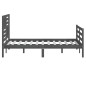 vidaXL Massivholzbett Grau 150x200 cm vidaXL Massivholzbett Grau 150x200 cm