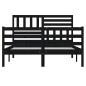 vidaXL Massivholzbett Schwarz 150x200 cm vidaXL Massivholzbett Schwarz 150x200 cm