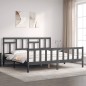 vidaXL Massivholzbett mit Kopfteil Grau 200x200 cm vidaXL Massivholzbett mit Kopfteil Grau 200x200 cm