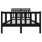 vidaXL Massivholzbett Schwarz 140x200 cm vidaXL Massivholzbett Schwarz 140x200 cm