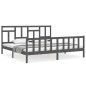 vidaXL Massivholzbett mit Kopfteil Grau 200x200 cm vidaXL Massivholzbett mit Kopfteil Grau 200x200 cm