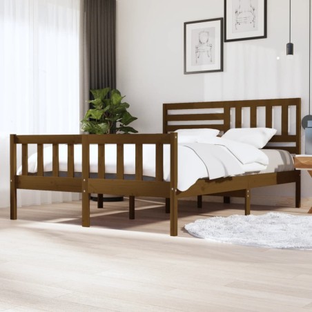 vidaXL Massivholzbett Honigbraun 160x200 cm