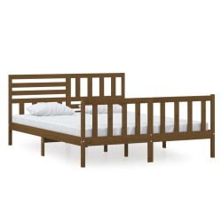vidaXL Massivholzbett Honigbraun 160x200 cm