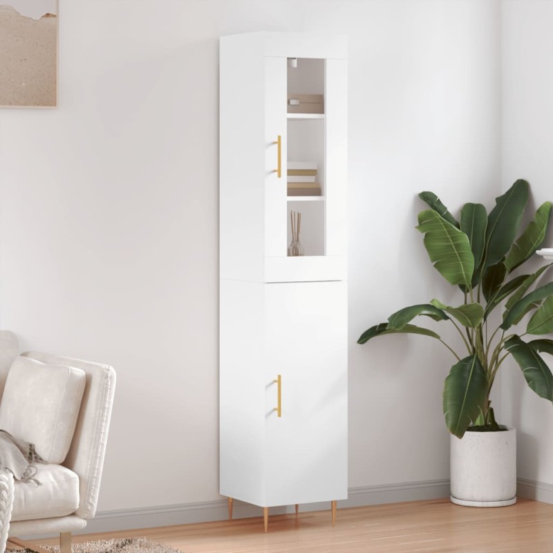 vidaXL Highboard Weiß 34,5x34x180 cm Holzwerkstoff vidaXL Highboard Weiß 34,5x34x180 cm Holzwerkstoff