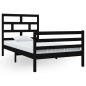 vidaXL Massivholzbett Schwarz Kiefer 100x200 cm vidaXL Massivholzbett Schwarz Kiefer 100x200 cm
