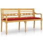vidaXL Batavia-Bank mit Rotem Kissen 150 cm Massivholz Teak vidaXL Batavia-Bank mit Rotem Kissen 150 cm Massivholz Teak