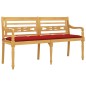 vidaXL Batavia-Bank mit Rotem Kissen 150 cm Massivholz Teak vidaXL Batavia-Bank mit Rotem Kissen 150 cm Massivholz Teak