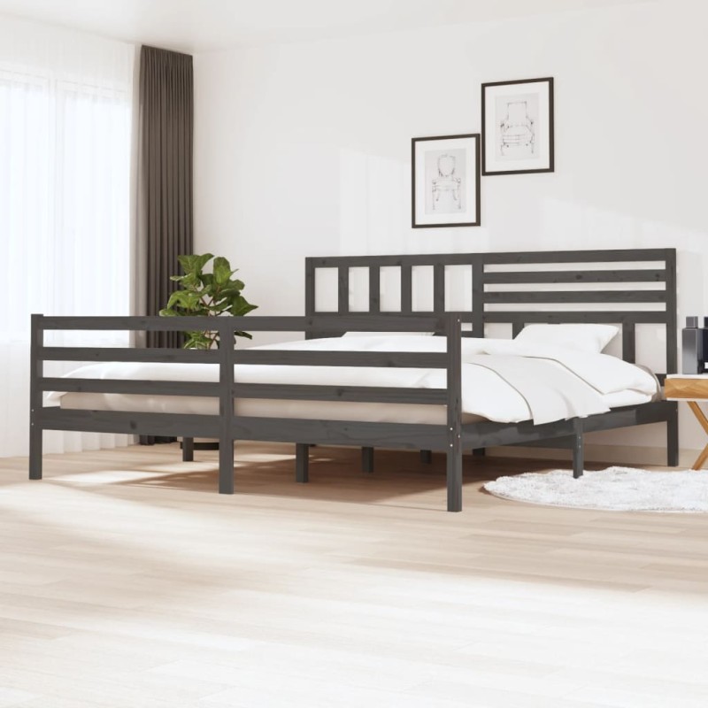 vidaXL Massivholzbett Grau 200x200 cm vidaXL Massivholzbett Grau 200x200 cm