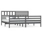 vidaXL Massivholzbett Grau 200x200 cm vidaXL Massivholzbett Grau 200x200 cm