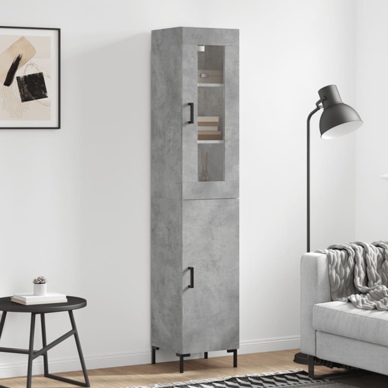 Highboard Betongrau 34,5x34x180 cm Holzwerkstoff Highboard Betongrau 34,5x34x180 cm Holzwerkstoff