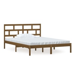 vidaXL Massivholzbett Honigbraun 150x200 cm