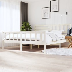 vidaXL Massivholzbett Weiß 200x200 cm