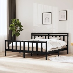 vidaXL Massivholzbett Schwarz 200x200 cm