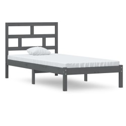 vidaXL Massivholzbett Grau 90x190 cm