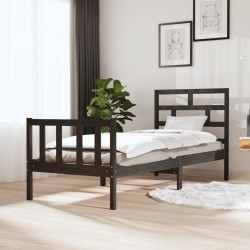 vidaXL Massivholzbett Grau Kiefer 75x190 cm