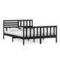 vidaXL Massivholzbett Schwarz 150x200 cm vidaXL Massivholzbett Schwarz 150x200 cm