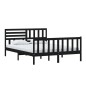 vidaXL Massivholzbett Schwarz 150x200 cm vidaXL Massivholzbett Schwarz 150x200 cm