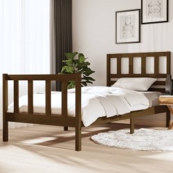 vidaXL Massivholzbett Honigbraun 90x190 cm